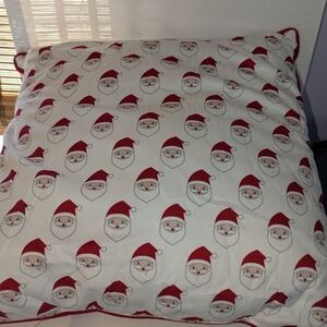Large Santa Claus Face Patterned Holiday Throw Pillow